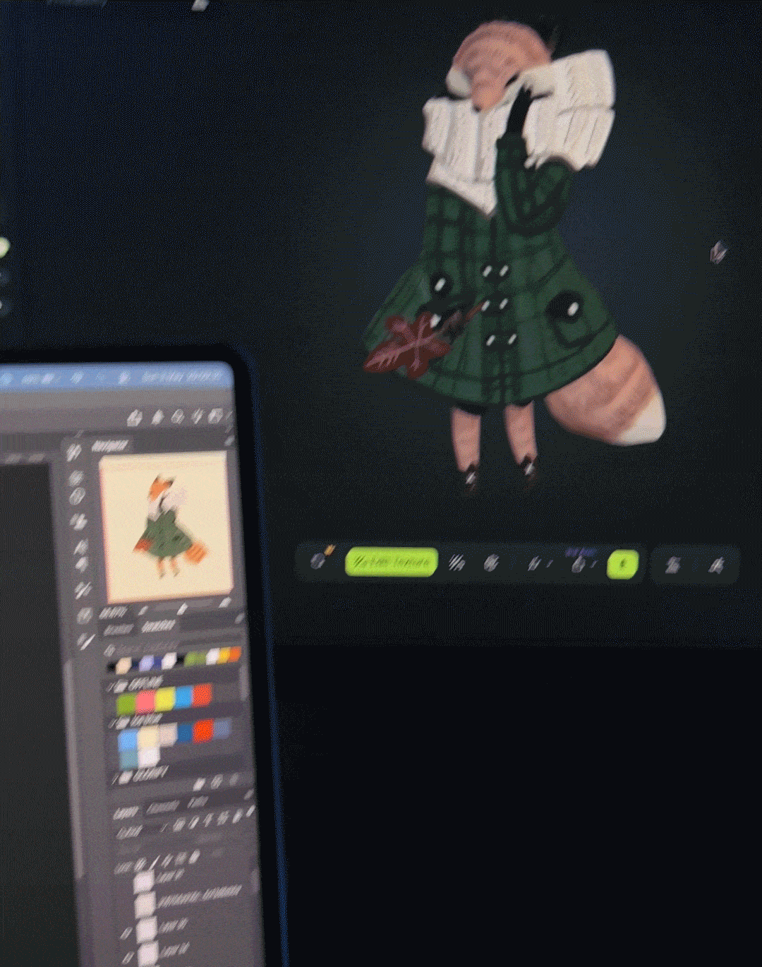 Fox illustration turned into 3D model