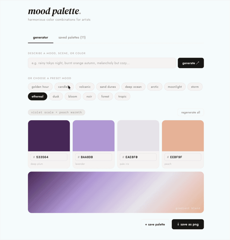 Mood palette generator post cover